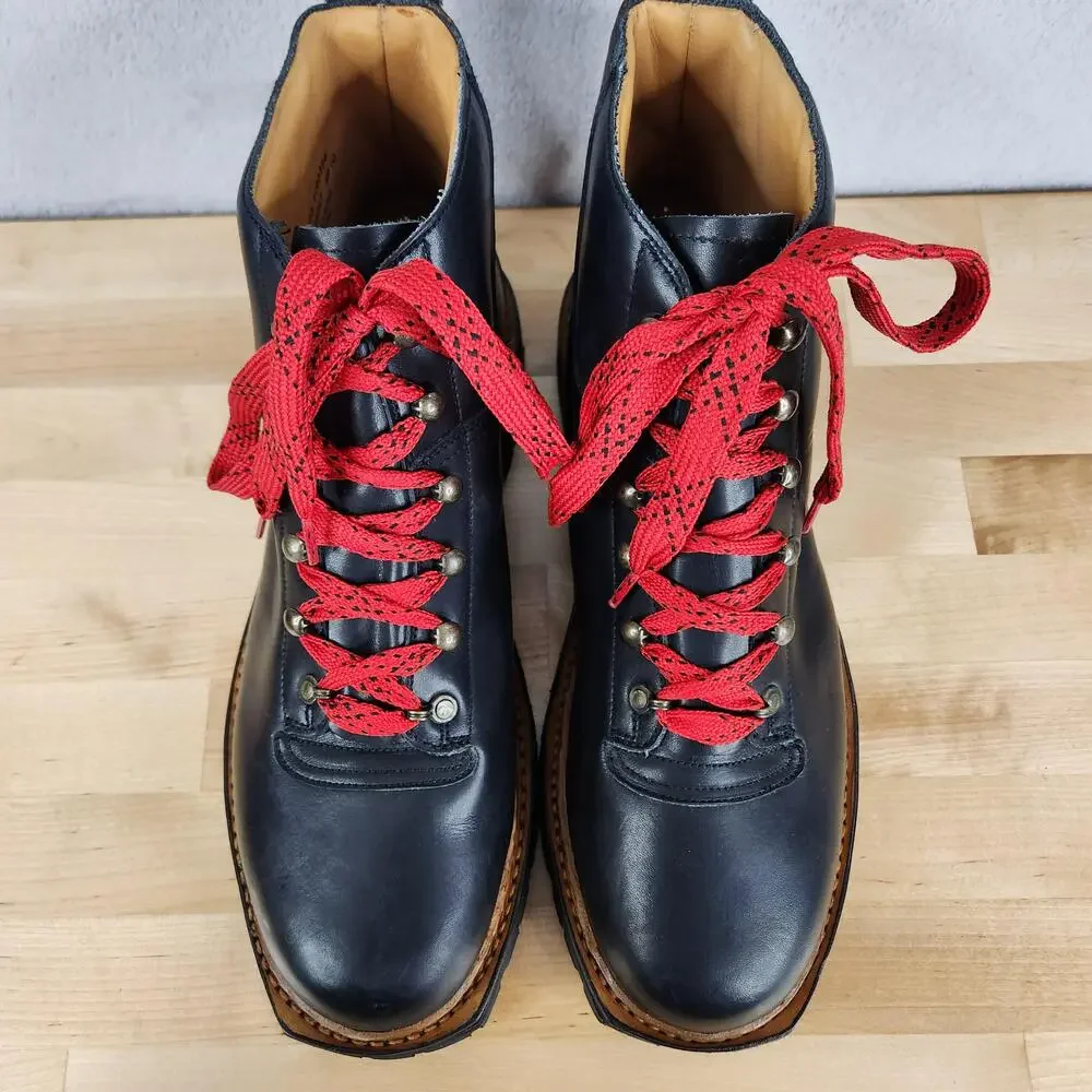 Polo Ralph Lauren Boots Mens 10.5 Navy Leather Vibram Hiker Bench Made England